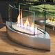 Stainless Steel Bio Ethanol Fireplace In/outdoor Camping Glass Top Burner Fire