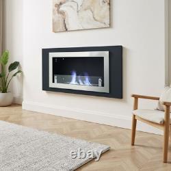 Stainless Steel Bio Ethanol Fireplace Living Room Heater Recessed/ Wall Mounted