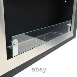 Stainless Steel Bio Ethanol Fireplace Recessed/ Wall Mounted Living Room Heater