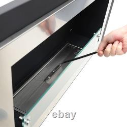 Stainless Steel Bio Ethanol Fireplace Recessed/ Wall Mounted Living Room Heater