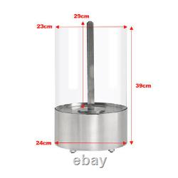 Stainless Steel Tabletop Bio Ethanol Fireplace with Cylindrical Glass Top Burner