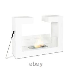 Stones Tete A Tete Floor Bioethanol Fireplace White 78cm SEE DESCRIPTIONS