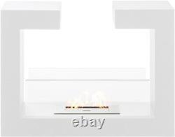Stones Tete A Tete Floor Bioethanol Fireplace White 78cm SEE DESCRIPTIONS
