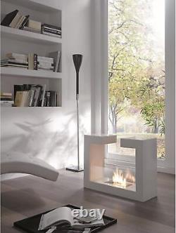Stones Tete A Tete Floor Bioethanol Fireplace White 78cm SEE DESCRIPTIONS