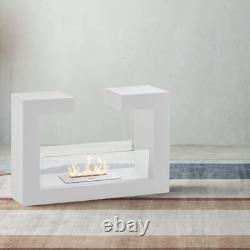 Stones Tete A Tete Floor Bioethanol Fireplace White 78cm SEE DESCRIPTIONS