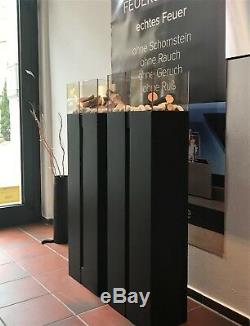 TÜV Geprüft Feuerstelle Biokamin Bioethanol Kamin mit Deko Holz Birken mit Glas