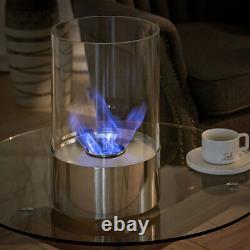 TableTop Bio Ethanol Fireplace Stainless Steel Glass Burner Outdoor Indoor Fire