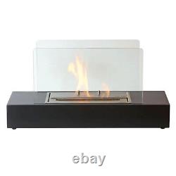 Table Fireplace Bioethanol Eco Glass Burner Fire Black Cremona Indoor Outdoor