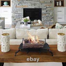 Tabletop Bio Ethanol Burner Fireplace in Black Wrought Iron Indoor Outdoor