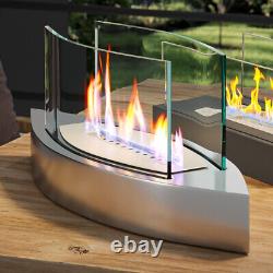 Tabletop Bio Ethanol Fireplace Glass Heater Stainless Steel Ethanol Fire Burner