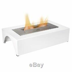 The Curve Freestanding Bio Ethanol Fire in White