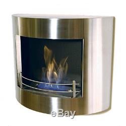 The Naked Flame Ele 01 Ss Brushed Stainless Steel Wall Mounted Bio Ethanol Fire