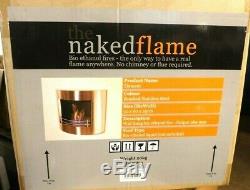 The Naked Flame Ele 01 Ss Brushed Stainless Steel Wall Mounted Bio Ethanol Fire