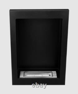 Vertical hanging bio-fireplace, black, structural, matt