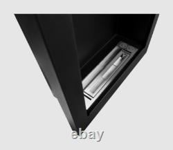 Vertical hanging bio-fireplace, black, structural, matt
