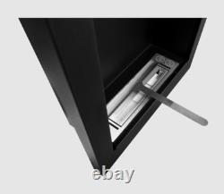 Vertical hanging bio-fireplace, black, structural, matt