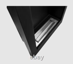 Vertical hanging bio-fireplace, black, structural, matt