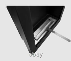 Vertical hanging bio-fireplace, black, structural, matt