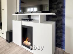 Vertical hanging bio-fireplace, black structured matt 61 cm x 39 cm