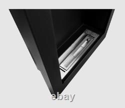 Vertical hanging bio-fireplace, black structured matt 61 cm x 39 cm
