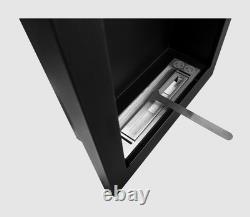 Vertical hanging bio-fireplace, black structured matt 61 cm x 39 cm