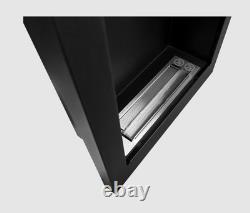 Vertical hanging bio-fireplace, black structured matt 61 cm x 39 cm Vertical hanging bio-fireplace, black structured matt 61 cm x 39 cm