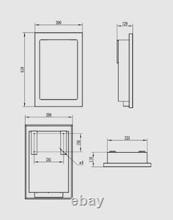 Vertical hanging bio-fireplace, black structured matt 61 cm x 39 cm