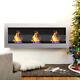 Wall Ethanol Fireplace Bioethanol Heater Fire Inset/wall Mounted 1400x400 Silver