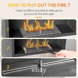 Wall Ethanol Fireplace, Bioethanol Heater Fire with 1.5L Tank, 3 Hours Burning