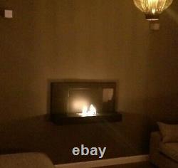 Wall Hung Large Modern Black Bio Ethanol Fire Imaginfires Alden 900w 500h 260d