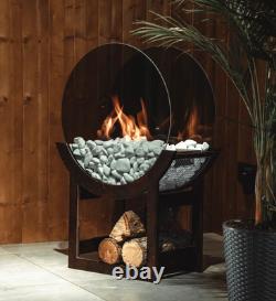 Wall/ Insert Fire Flame Bio Ethanol Stainless Steel Glass Fire Fireplace