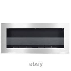 Wall/Inset Bio Ethanol Fireplace Biofire Burner Fire Place Stainless Steel 90cm