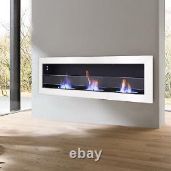 Wall/Inset Bio Ethanol Fireplace Biofire Fire Burner Heater White 1201540CM