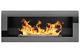 Wall Mounted Bio Ethanol Fireplace 900 X 400 Real Flame Inox Black Biofire Glass