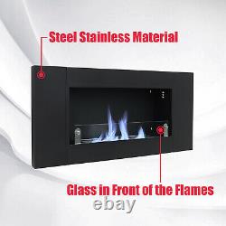 Wall Mounted Bio Ethanol Fireplace Inset Fire Biofire 1100mm x 540mm with Glass
