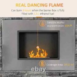 Wall Mounted Bioethanol Fireplace Heater Stove with 1.5L Tank