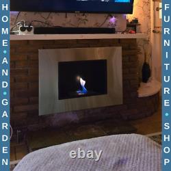 Wall Mounted Ethanol Fireplace Bioethanol Heater Fire 1.2L Tank 3 Hours Burning