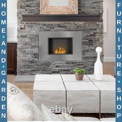 Wall Mounted Ethanol Fireplace Bioethanol Heater Fire 1.2L Tank 3 Hours Burning