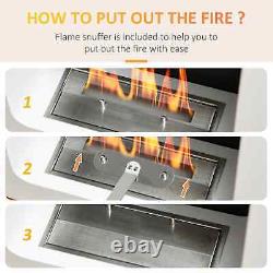Wall Mounted Ethanol Fireplace, Bioethanol Heater Stove Fire with 1L Tank, 2.5 H