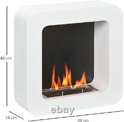 Wall Mounted Ethanol Fireplace, Bioethanol Heater Stove Fire with 1L Tank, 2.5 H
