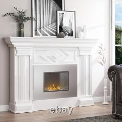 Wall Mounted Ethanol Fireplace Stainless Steel 1.5L Tank 3h Burning Time Silver