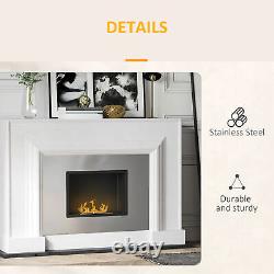 Wall Mounted Ethanol Fireplace Stainless Steel 1.5L Tank 3h Burning Time Silver