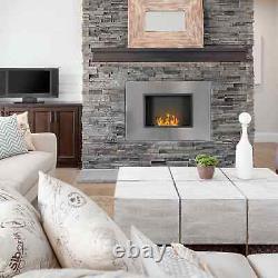 Wall Mounted Ethanol Fireplace, Stainless Steel Bioethanol Heater Stove Fire