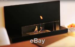 Wall Mounted Fireplace Bio Ethanol Real Flame Fire Iron Glass Room Heater