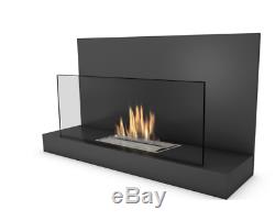 Wall Mounted Fireplace Bio Ethanol Real Flame Fire Iron Glass Room Heater