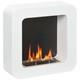 Wall Mounted Fireplace Heater Bioethanol Clean Burn Flame Modern Design White