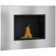 Wall Mounted Fireplace Heater Bioethanol Stainless Flame Effect Modern Heat