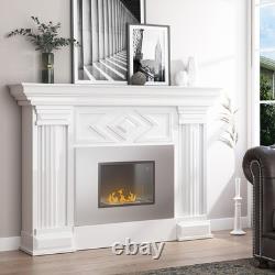 Wall Mounted Fireplace Heater Bioethanol Stainless Flame Effect Modern Heat