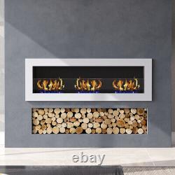 Wall Mounted/Insert Bio Ethanol Fireplace Glass Biofire Fire Burner 1200 x 400mm