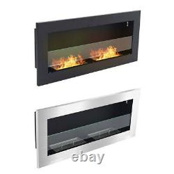 Wall Mounted/Insert Bio Ethanol Fireplace Wide Glass Biofire Fire Burner Warmers